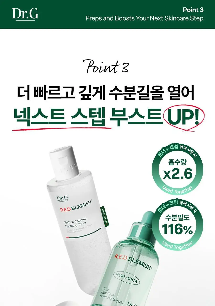 [NEW/미니어처증정] 닥터지 레드 블레미쉬 10-시카 캡슐 수딩 토너 300ml 기획 (+100ml) 상세페이지 32
